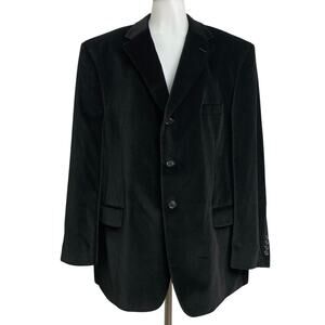 Pronto Uomo Blazer Mens 50 Regular Black Velvet Jacket Sport Coat Dark Academia